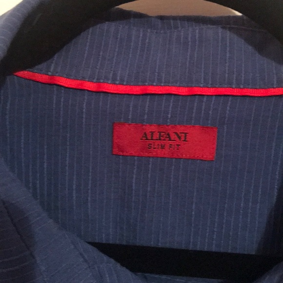Alfani blue button up shirt. - Picture 2 of 4